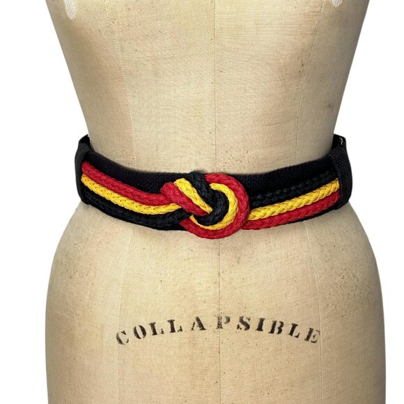 1980s braided knot cinch belt adjustable size S - L - Picture 1 of 6